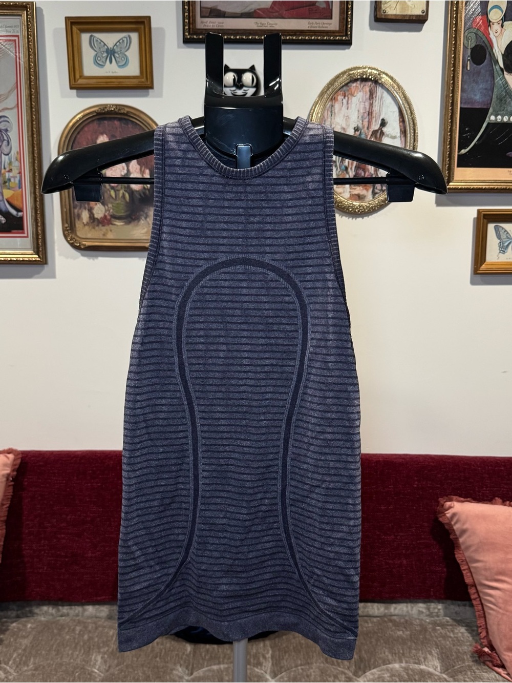 Lululemon Blueish-Grey Striped Racerback Tank